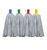 Group of Blue Red Green and Yellow Vileda Super Mop Heads