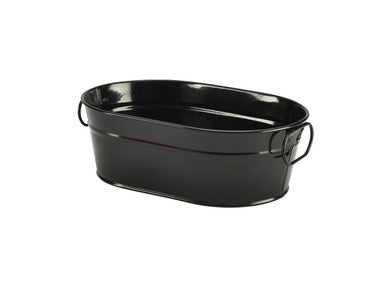 Galvanised Steel Serving Bucket Black 23 x 15 x 7cm 6 Pack