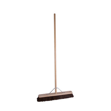 24 Inch Wooden Stiff Broomhead And Handle With Metal Stays