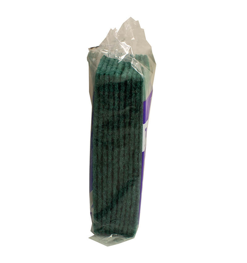 Economy Green Scouring Pad 50 x 10 Pack in Packaging Side