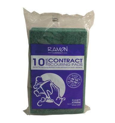 Economy Green Scouring Pad 10 Pack