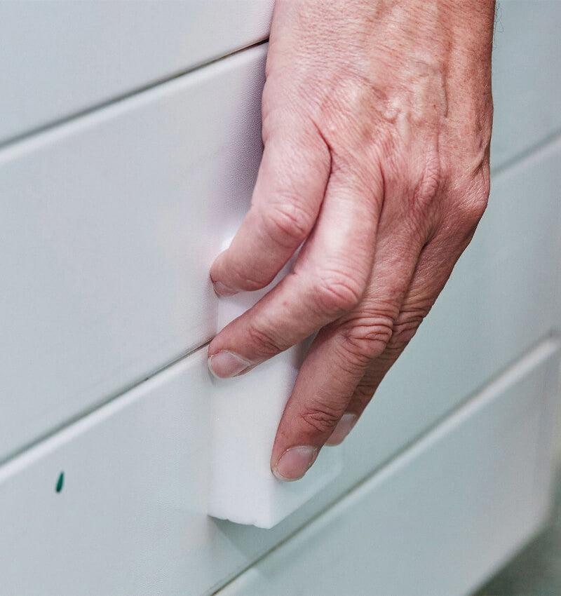 Erase All Sponge on wall
