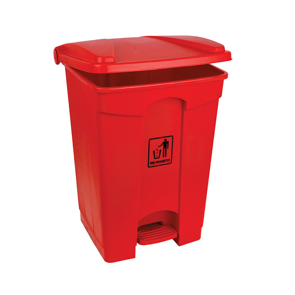 45Ltr Red Plastic Pedal Bin