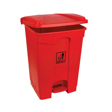 45Ltr Red Plastic Pedal Bin