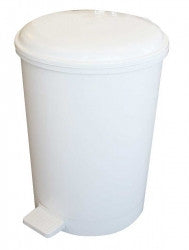 6Ltr White Plastic Pedal Bin