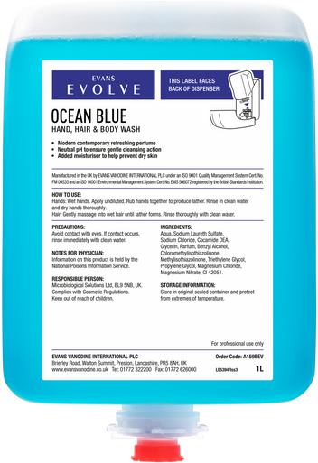Evans Ocean Blue Hand Soap Cartridge Pack