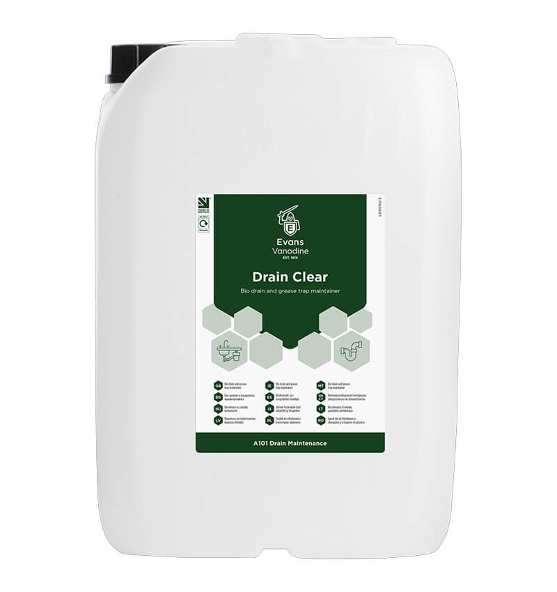 Full shot of Evans Drain Clear Drain And Grease Trap Maintainer 10 Ltr.
