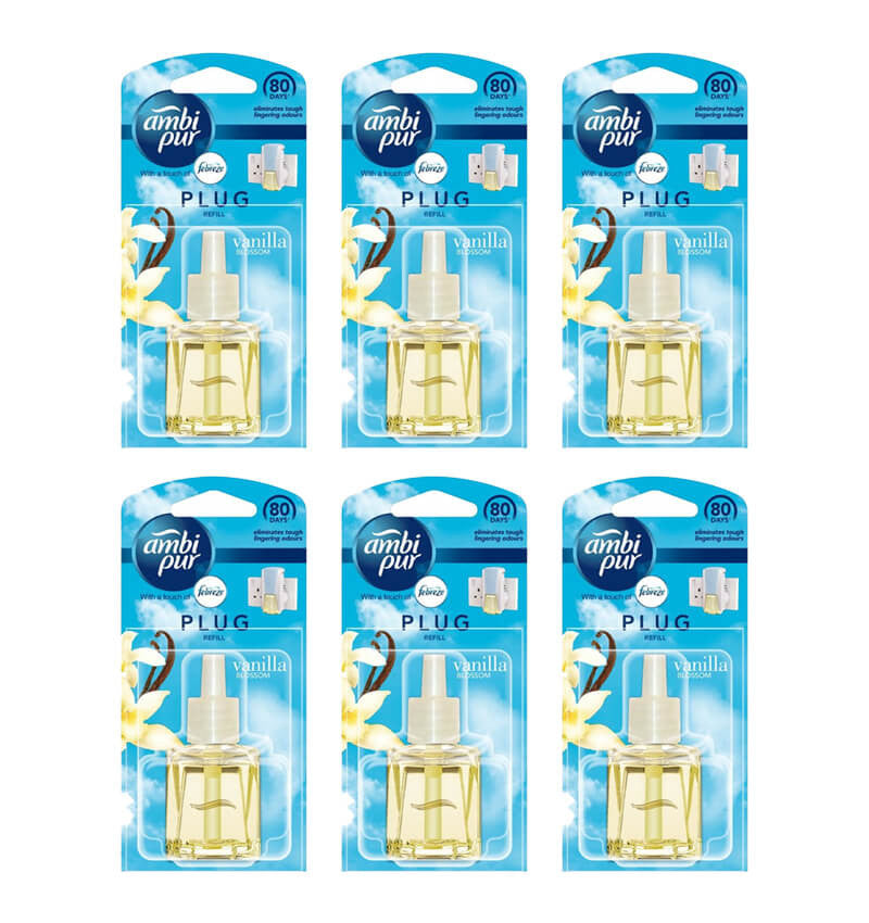 Febreze Ambi Pur Plug In Refill 20ml Vanilla Blossom 6 Pack
