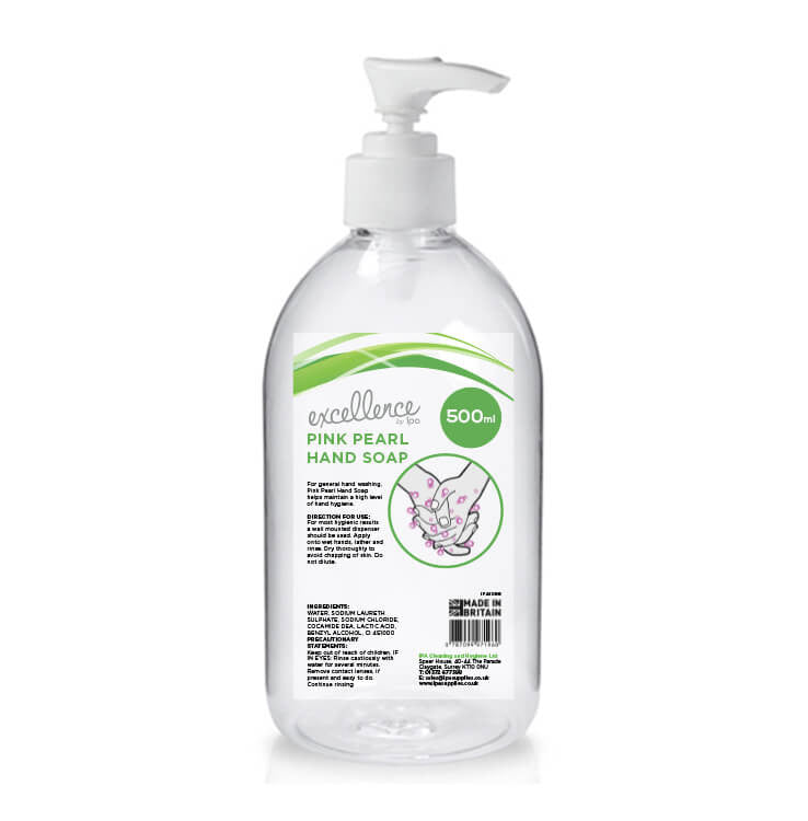 Excellence Pink Pearl 500ml Hand Soap Pump Bottles
