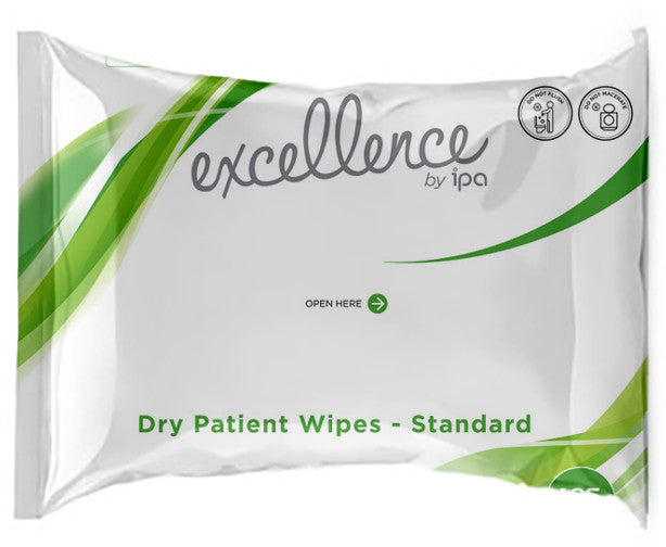 Excellence Standard Patient Cleansing Dry Wipes 27cm x 20cm 4500 Pack