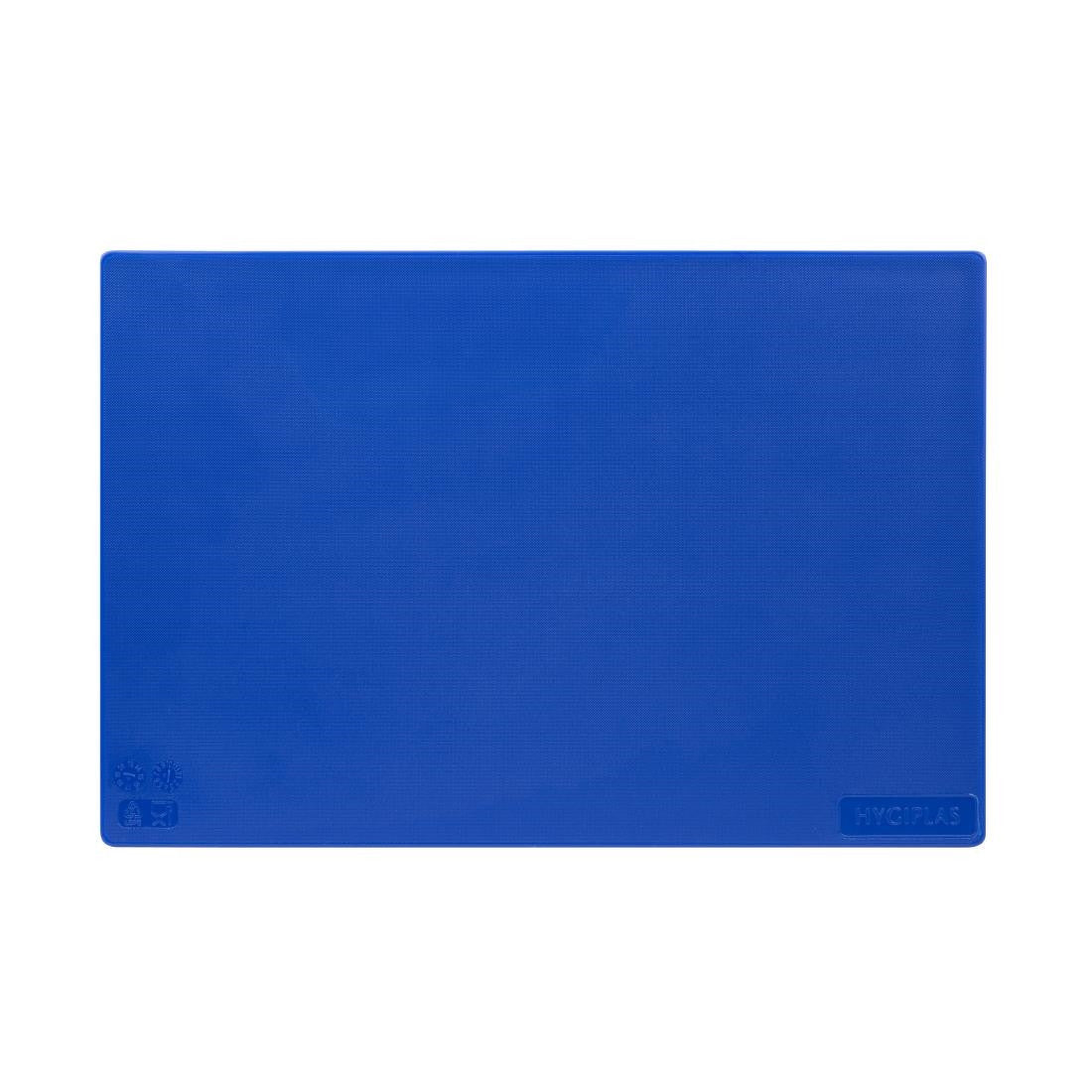 Full shot of Hygiplas Low Density Blue Chopping Board Standard.