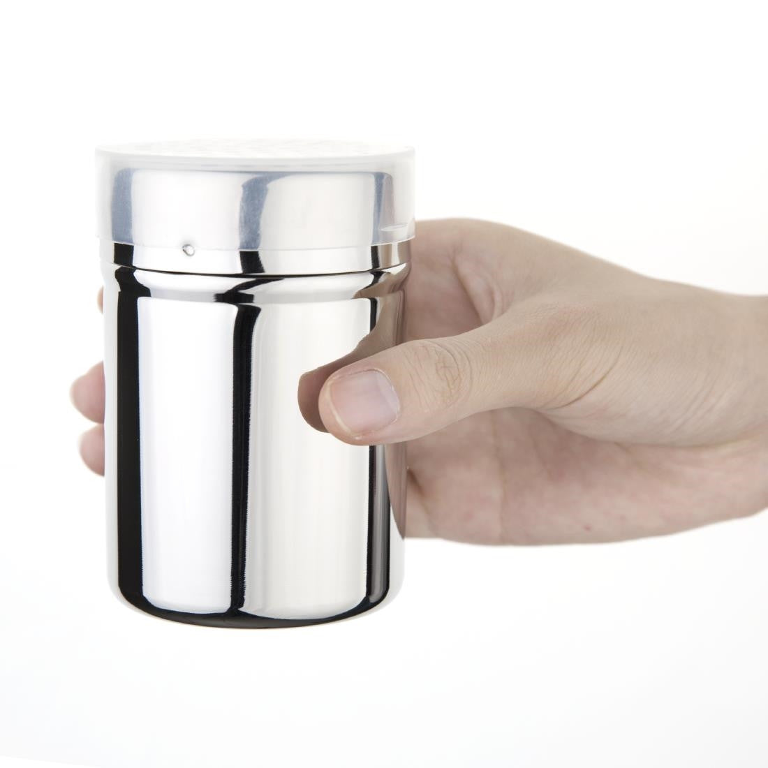 Vogue Dredger Fine Grade 275ml in hand.