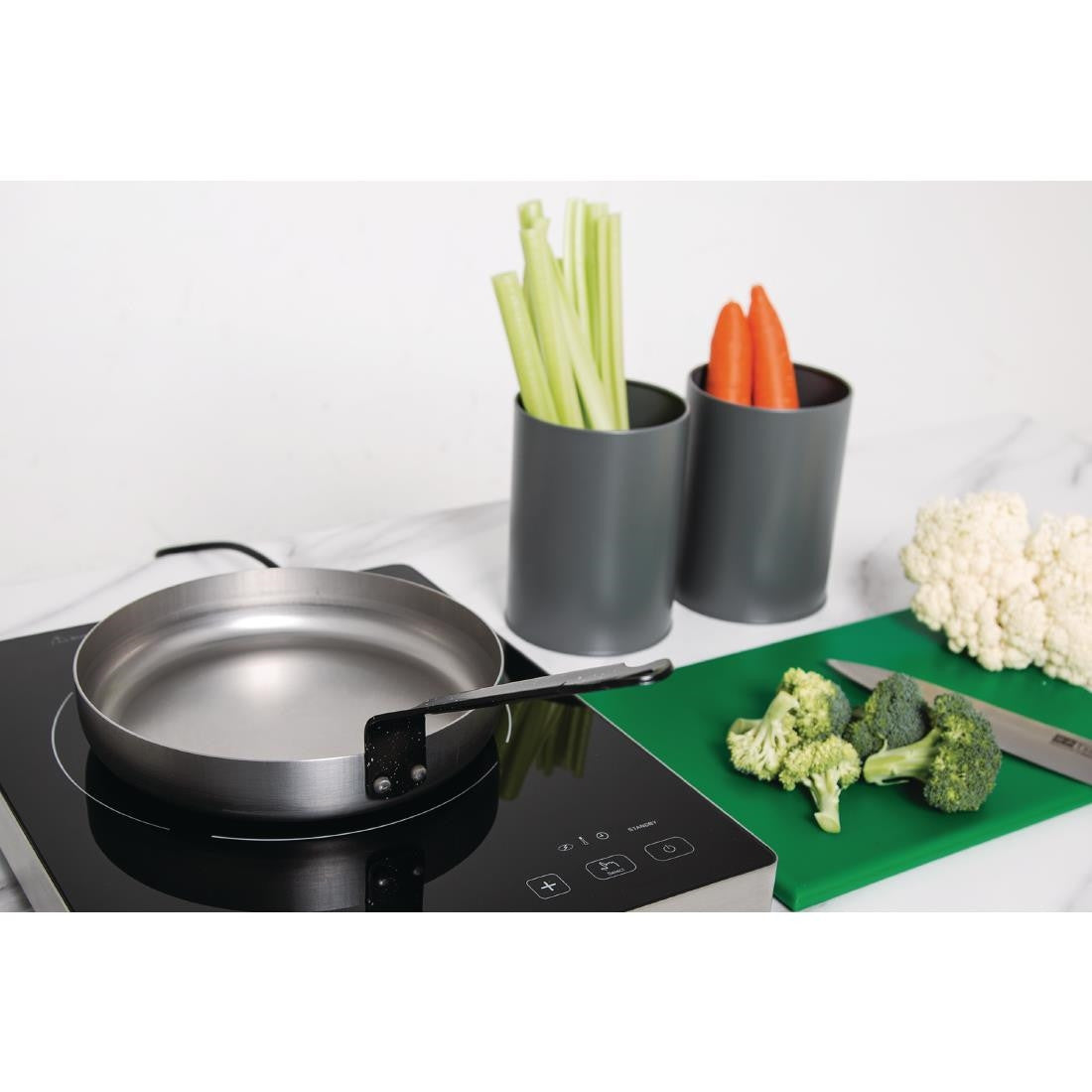 Vogue Carbon Steel Omelette Pan 200mm in the kitchen.