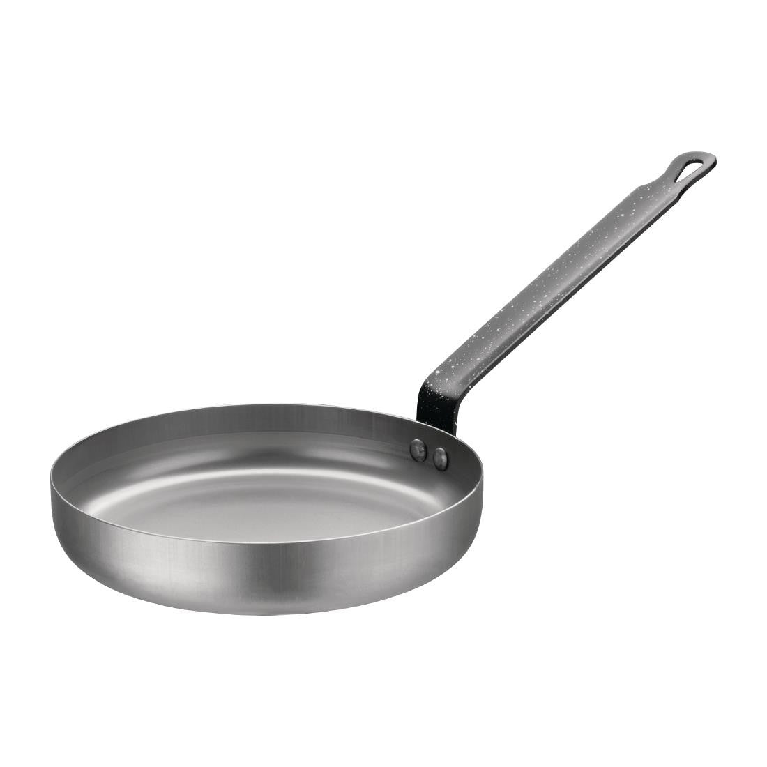 Vogue Carbon Steel Omelette Pan 200mm side top view.