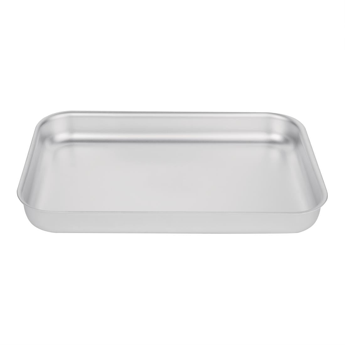 Side top view of Vogue Aluminium Bakewell Pan 320mm.