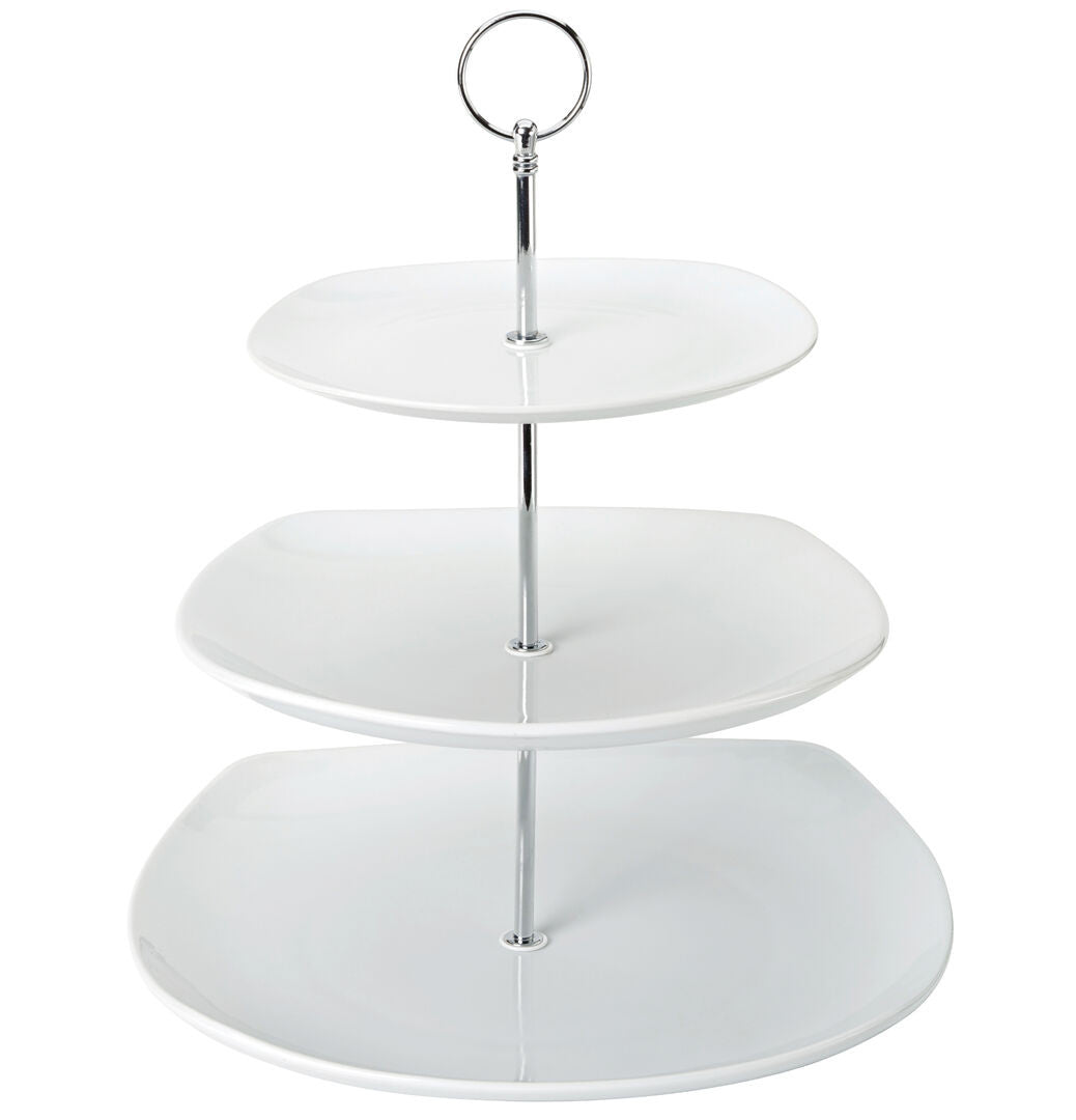 Utopia Titan Square 3 Tiered Plate 7.75" 9.75" 11.5"  Pack
