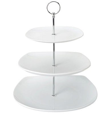 Utopia Titan Square 3 Tiered Plate 7.75" 9.75" 11.5"  Pack