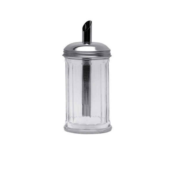 Sugar Pourer Clear Glass Base S/St.Tube Top