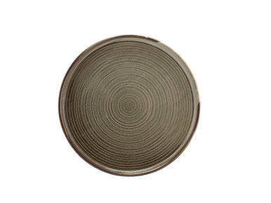 Terra Porcelain Grey Low Presentation Plate 25cm 6 Pack