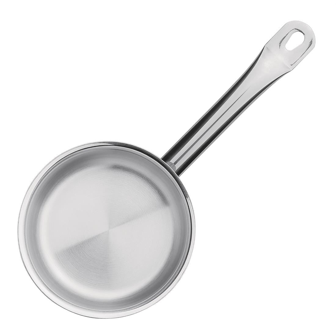 Front view of Vogue Stainless Steel Saucepan 900ml.