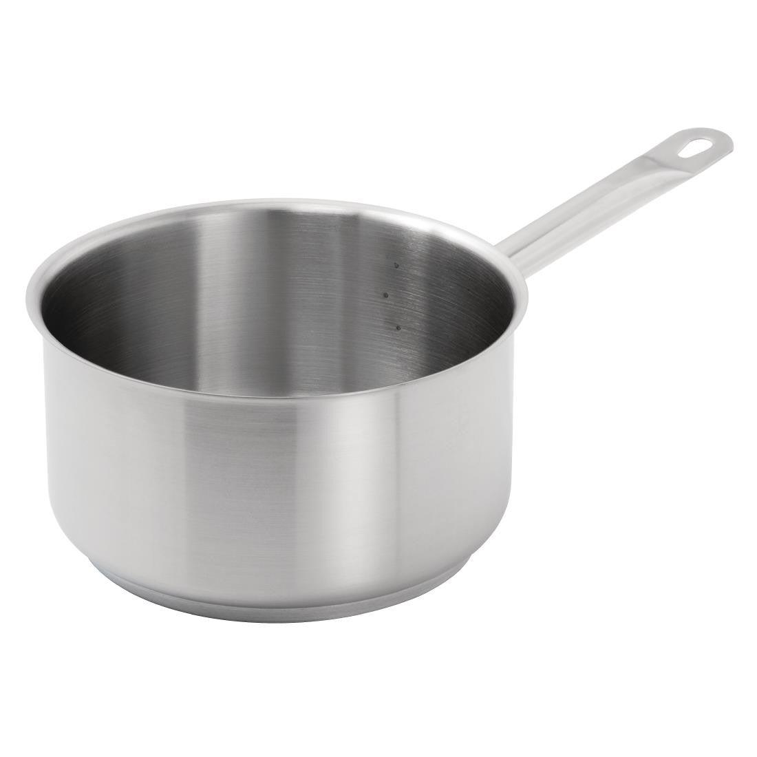 Side top view of Vogue Stainless Steel Saucepan 3Ltr.