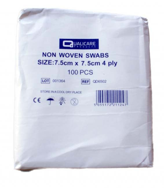Non Woven Swabs 7.5cm X 7.5cm 100 Pack