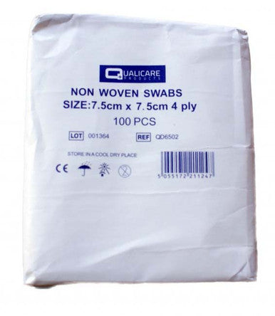 Non Woven Swabs 7.5cm X 7.5cm 100 Pack