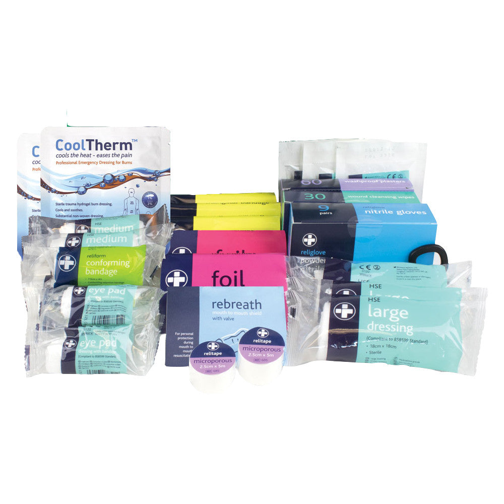 the contents of BS 8599-1 Medium First Aid Kit Refill