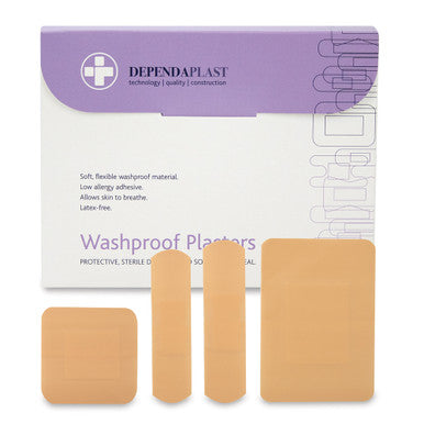 Washproof Plasters Assorted Sizes 100 Pack