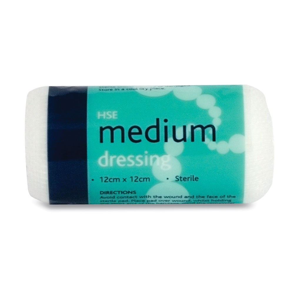 A roll of 12cm x 12cm HSE Dressing Medium