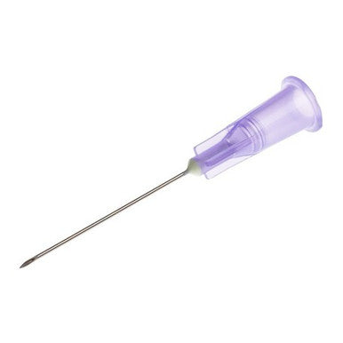 Hypodermic Needle 24G x 1 Inch Violet 100 Pack