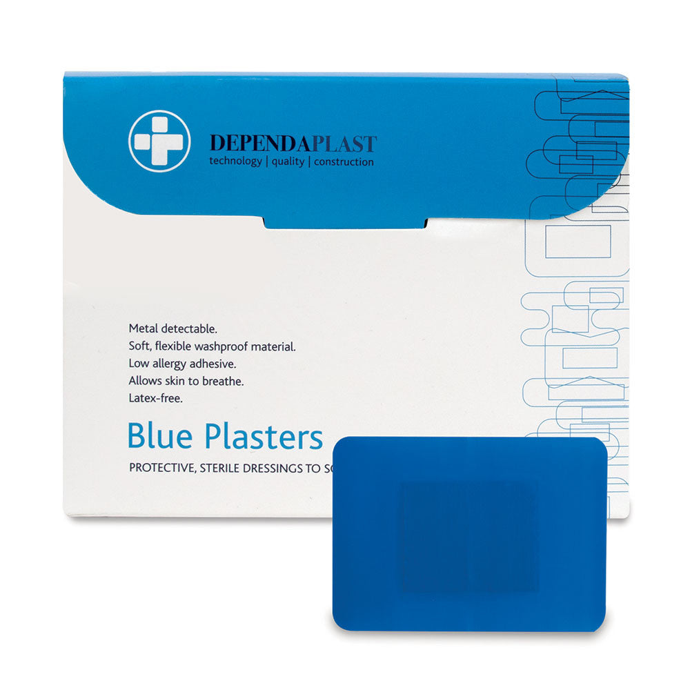 Blue Food Area Plasters 7.5 x 5cm 50 Pack