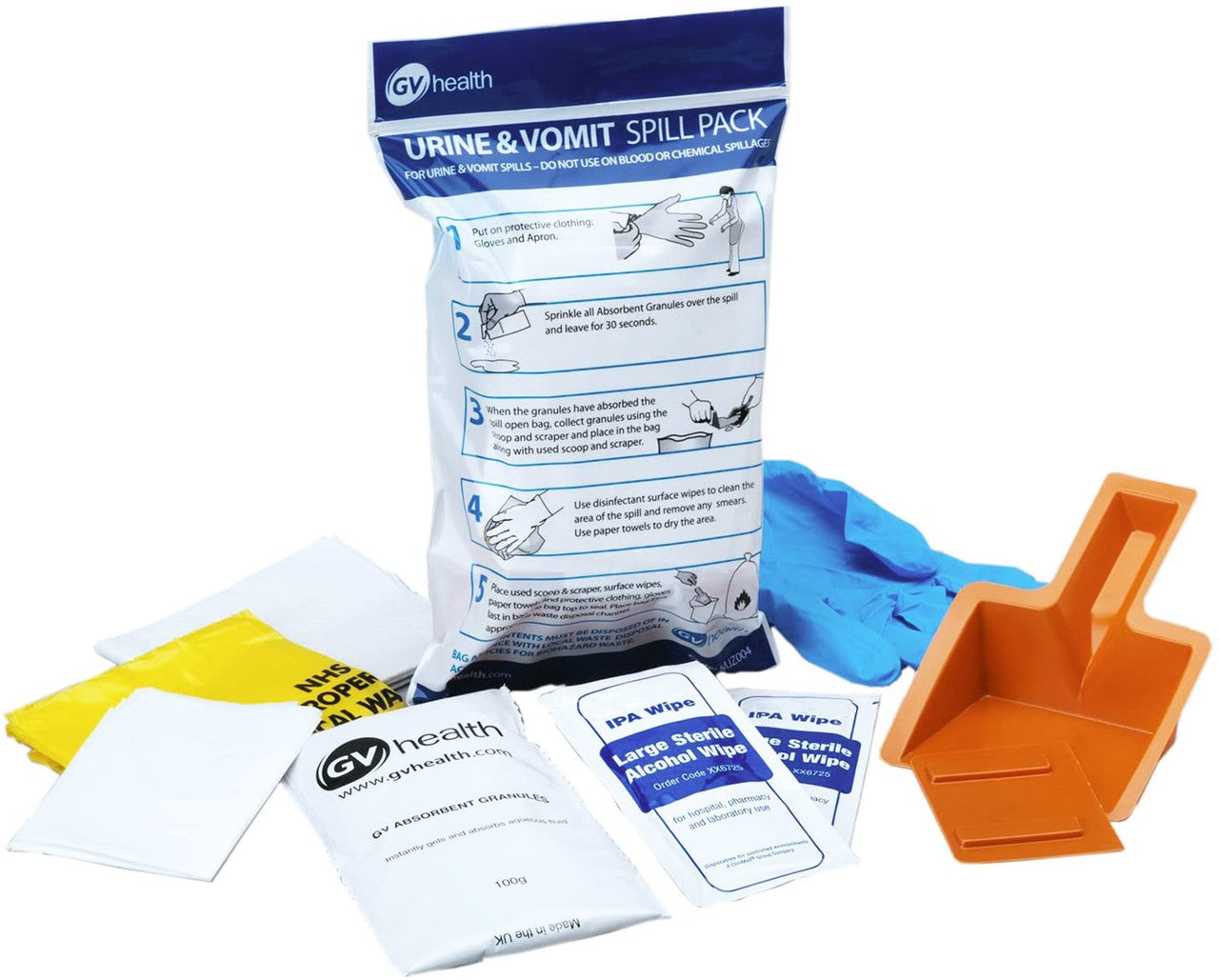 the contents of Vomit Urine Spill Kit Refill