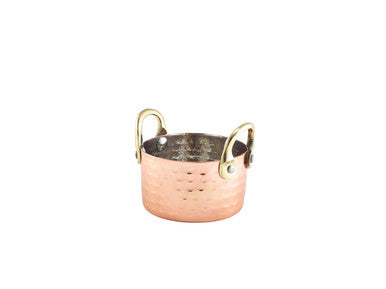 Mini Hammered Copper Casserole Dish 8.2 x 5cm 12 Pack