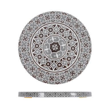 Grey Marrakesh Melamine Round Slab 28.5cm