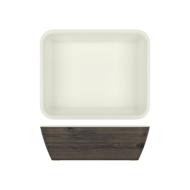Oak/White New Haven Melamine GN1/2 Deep Dish 32.5 x 26.5 x 10cm