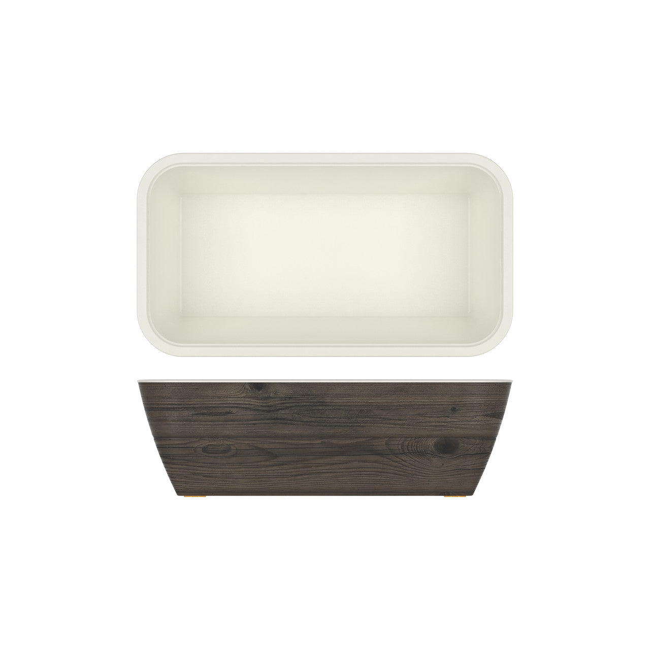Oak/White New Haven Melamine GN1/3 Deep Dish 32.5 x 17.6 x 10cm