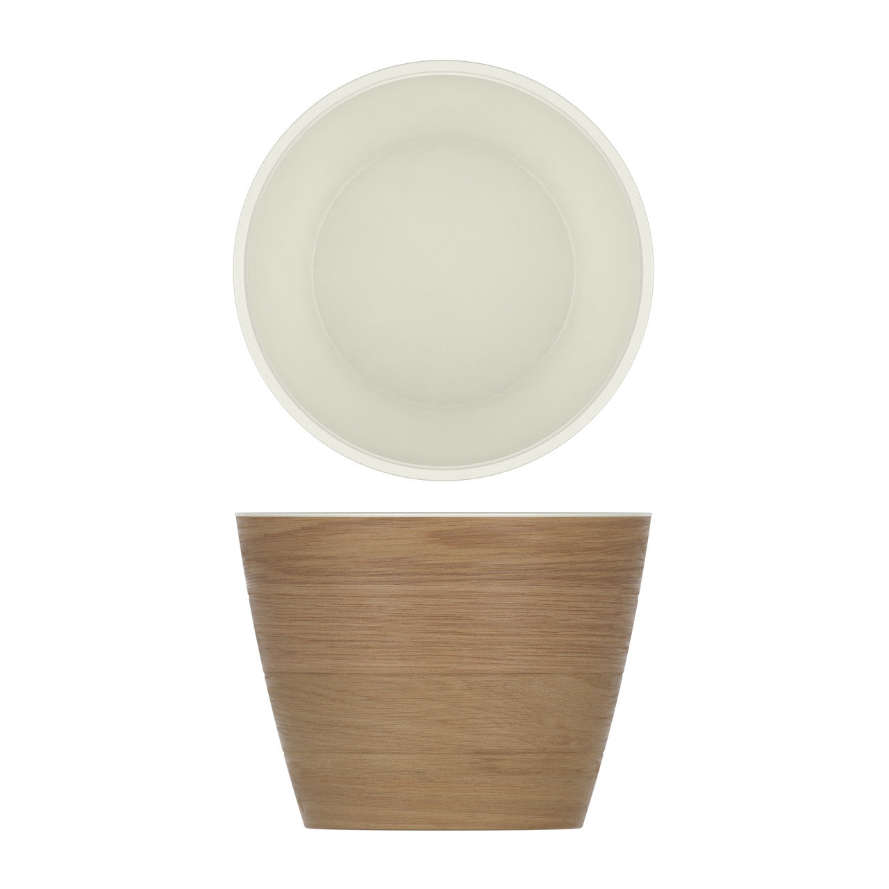 Light Oak/White New Haven Melamine Bowl 26.5 x 20cm