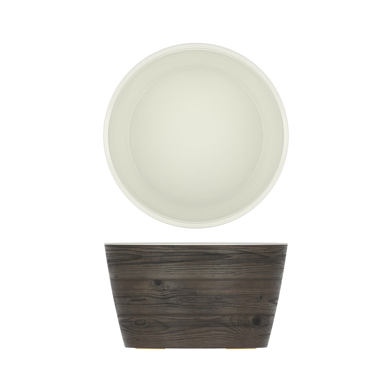 Oak/White New Haven Melamine Bowl 26.5 x 15cm