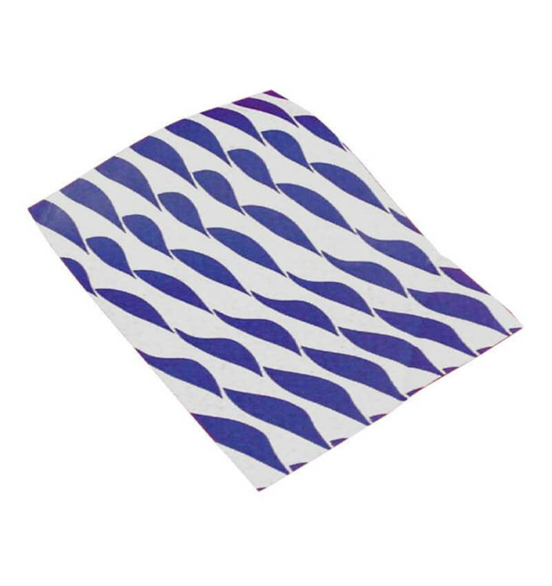 Side shot of 250 x 330mm Blue Stripe Burger Wrap 1000 Sheets.