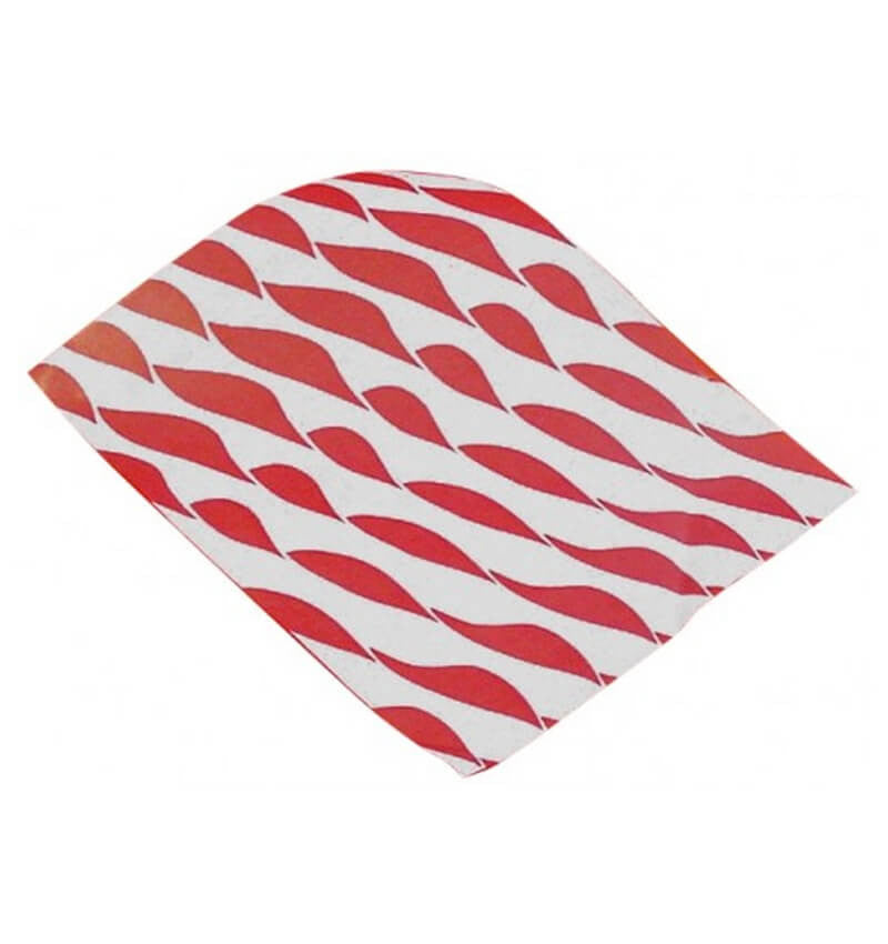 Full shot of 250 x 330mm Red Stripe Burger Wrap