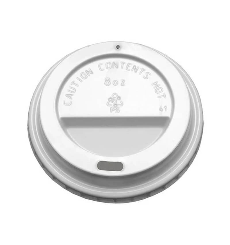 Full shot of Coffee Cup Lid for 8 oz Cups White.