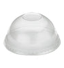 50 Pack RPET Domed Lid With Hole For 12oz Clear Cold Cup