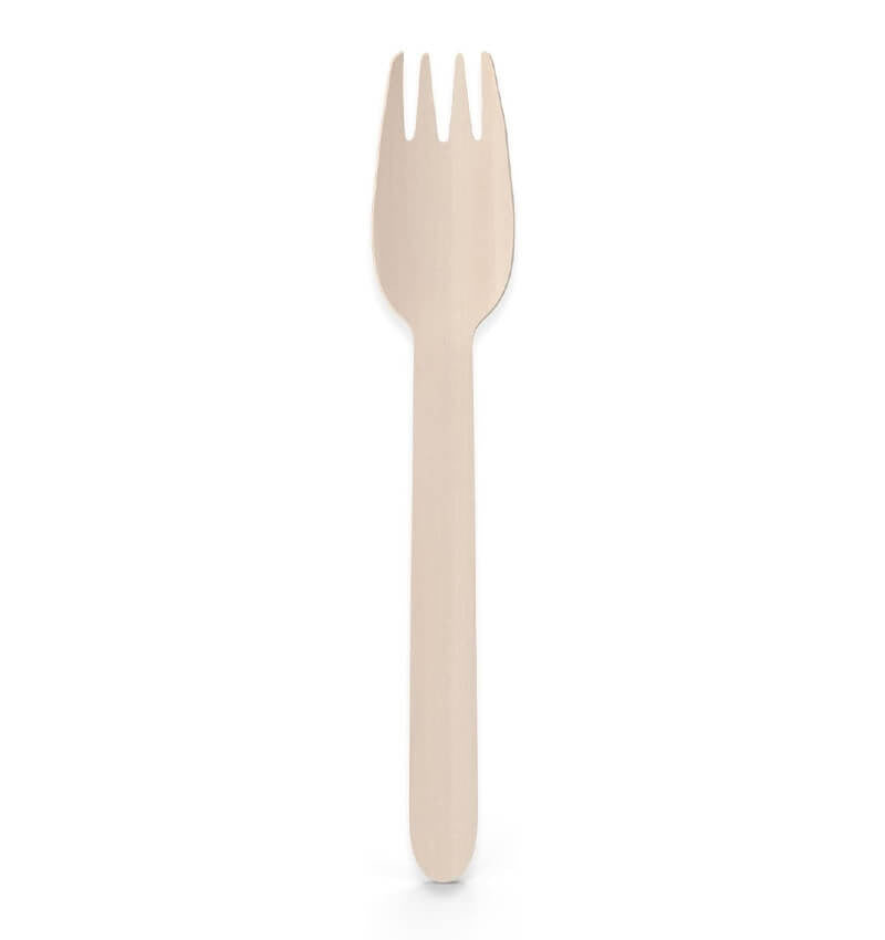 Full shot of Biodegradable Disposable Wooden Cutlery Forks.