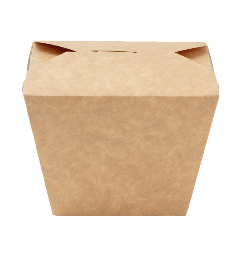 Full shot of Colpac Microwaveable Kraft Cardboard Takeaway Containers 1950ml 216 x 156 x 63.5mm.