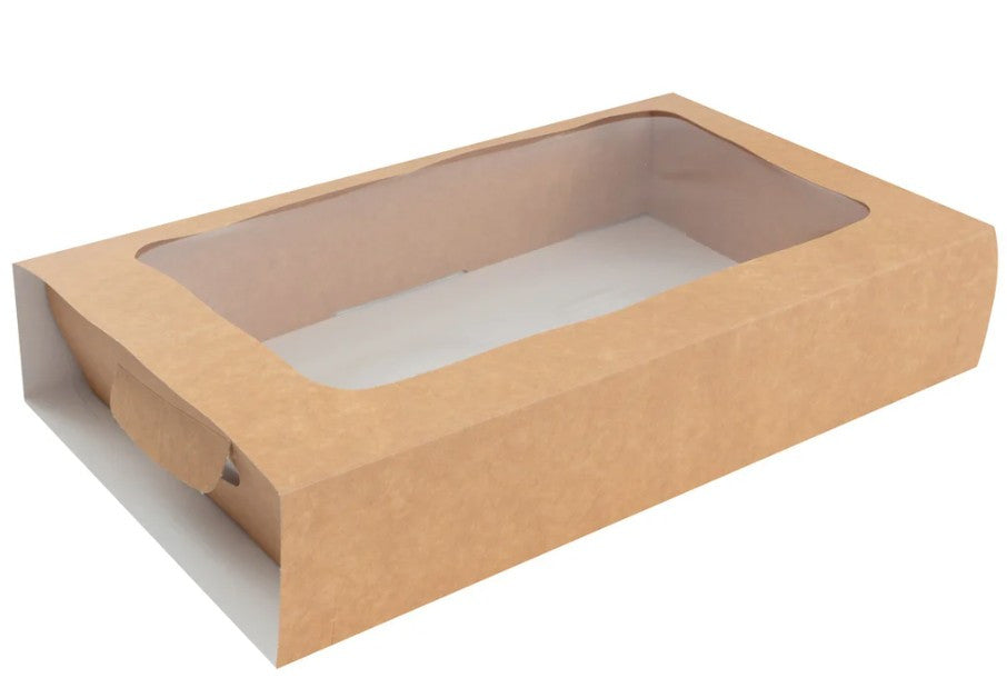 Colpac Kraft Medium Platter Sleeve With Window 402 x 260 x 82.5mm.