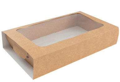 Colpac Kraft Medium Platter Sleeve With Window 402 x 260 x 82.5mm 25 Pack