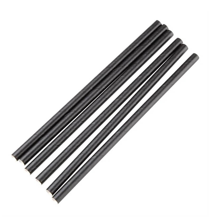 Paper Sip Straws Black 145 x 5mm 20 x 250 Pack