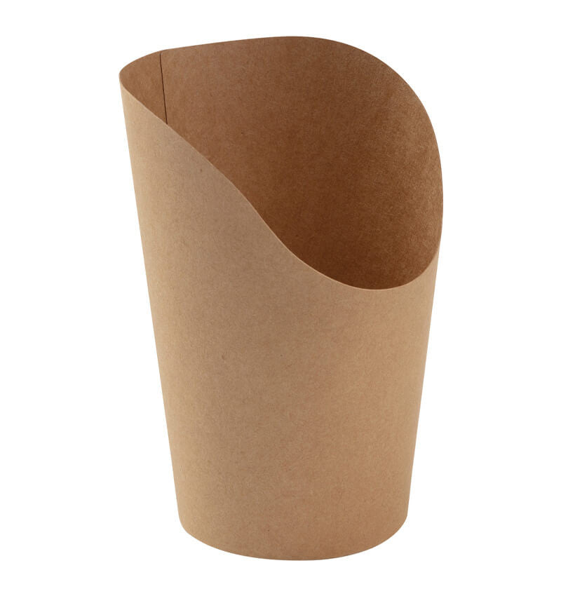 Full shot of Colpac Disposable Pot Kraft 5.5oz 163ml.