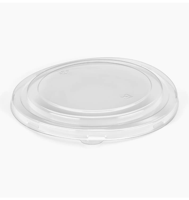 PET Lid For Compostable Round Kraft Takeaway Container